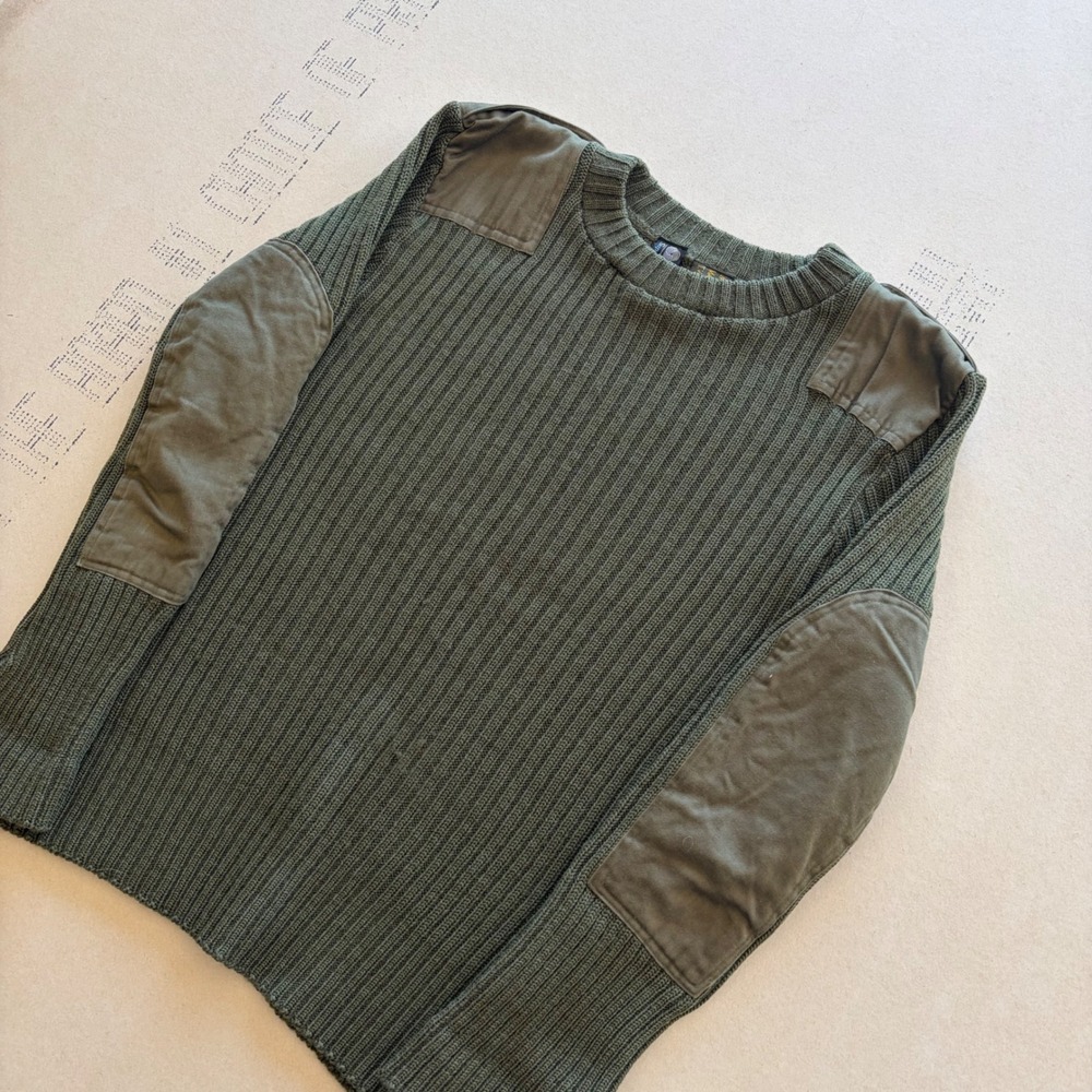 Vintage Western Military Style Wool Sweater